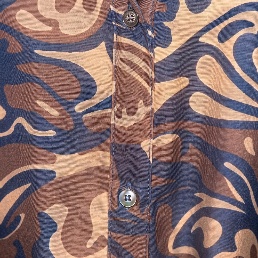 J.McLaughlin Midi Shirt Dress Silk Viscose Botanical Print Tie Waist Button Up M - Picture 8 of 13